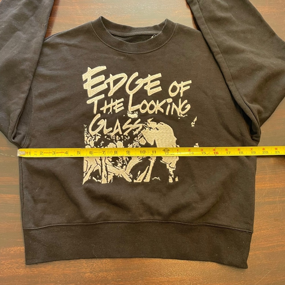 Kim Jones GU Edge of the Looking Glass Black Cropped Graphic Sweatshirt SS02 18 - Picture 6 of 7